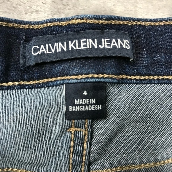 Calvin Klein Jeans Stone Wash Cutoff Bermuda Repreve Stretch Jean Shorts Size 4 - Picture 11 of 13